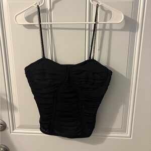 Rachel Zoe Black Ruched Camisole